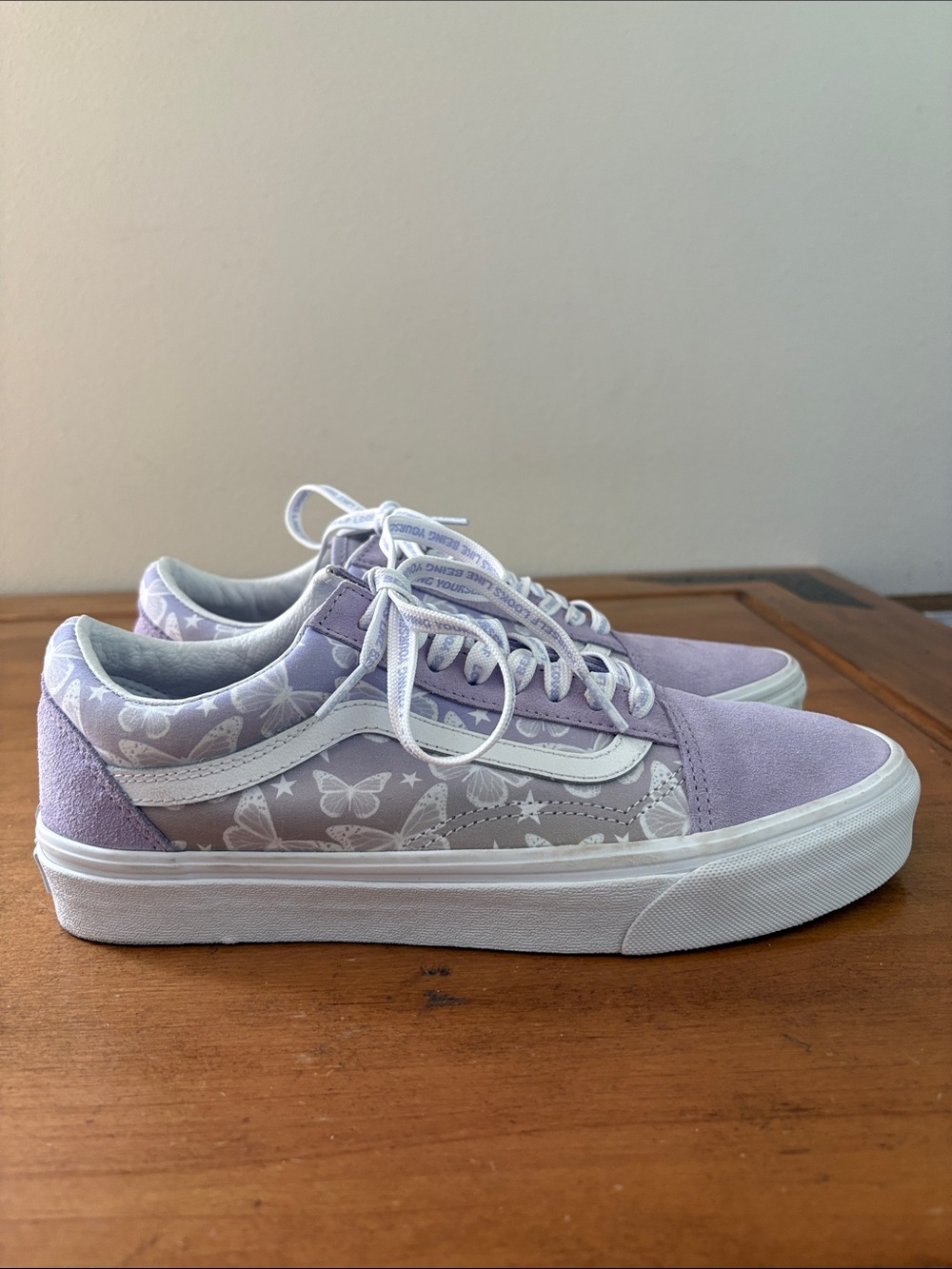 Vans Lavender Butterfly Old Skool Sneakers Size 10 - Picture 6 of 11